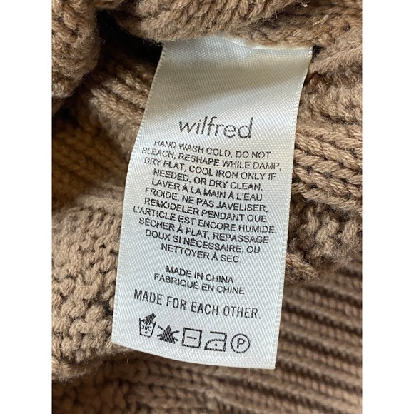 Wilfred Aritzia Cable Knit Sweater Vest Camel Brown Tan Sleeveless Crew Neck S - Picture 8 of 8